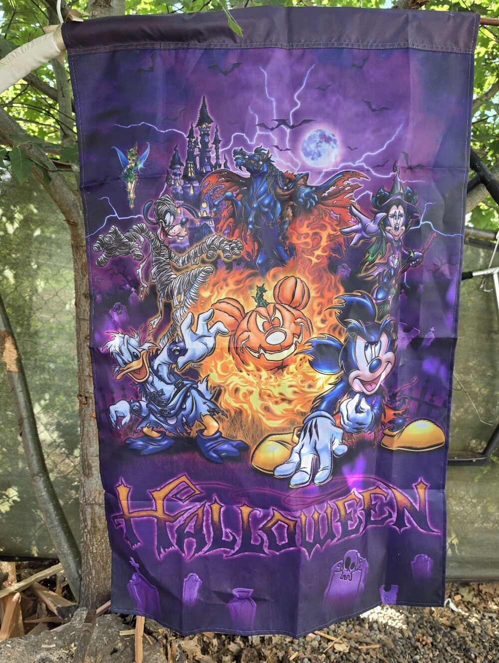 Disney Parks Halloween Mickey Costume Banner Yared Flag 90s Edgy Cartoon Art